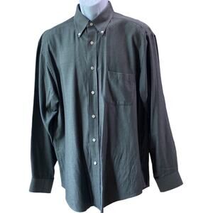 Heritage Turnbury Mens L Career Gray Button Up Cotton Petite Stripe Dress Shirt